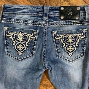 Gorgeous Miss Me Straight Jeans With Embroidery 34" Inseam